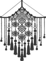 AI generated Silhouette Scandinavian Unique macrame black color only vector