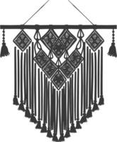 AI generated Silhouette Scandinavian Unique macrame black color only vector