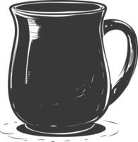 AI generated Silhouette Scandinavian Unique Mug black color only vector