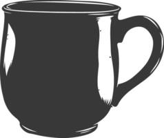 AI generated Silhouette Scandinavian Unique Mug black color only vector