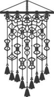 AI generated Silhouette Scandinavian Unique macrame black color only vector