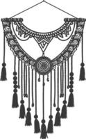 AI generated Silhouette Scandinavian Unique macrame black color only vector