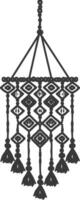 AI generated Silhouette Scandinavian Unique macrame black color only vector