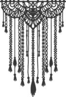 AI generated Silhouette Scandinavian Unique macrame black color only vector