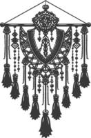 AI generated Silhouette Scandinavian Unique macrame black color only vector