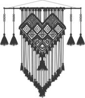 AI generated Silhouette Scandinavian Unique macrame black color only vector