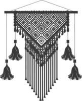 AI generated Silhouette Scandinavian Unique macrame black color only vector