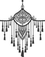 AI generated Silhouette Scandinavian Unique macrame black color only vector