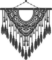 AI generated Silhouette Scandinavian Unique macrame black color only vector