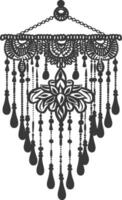 AI generated Silhouette Scandinavian Unique macrame black color only vector