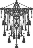 AI generated Silhouette Scandinavian Unique macrame black color only vector