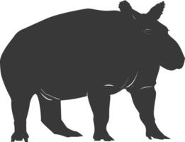 ai generado silueta tapir animal negro color solamente vector