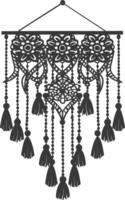 AI generated Silhouette Scandinavian Unique macrame black color only vector