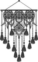 AI generated Silhouette Scandinavian Unique macrame black color only vector