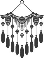 AI generated Silhouette Scandinavian Unique macrame black color only vector