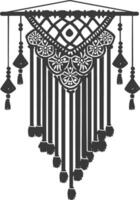 AI generated Silhouette Scandinavian Unique macrame black color only vector