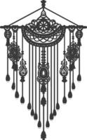 AI generated Silhouette Scandinavian Unique macrame black color only vector