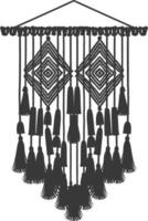 AI generated Silhouette Scandinavian Unique macrame black color only vector