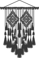 AI generated Silhouette Scandinavian Unique macrame black color only vector