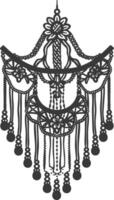 AI generated Silhouette Scandinavian Unique macrame black color only vector