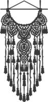 AI generated Silhouette Scandinavian Unique macrame black color only vector