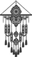 AI generated Silhouette Scandinavian Unique macrame black color only vector