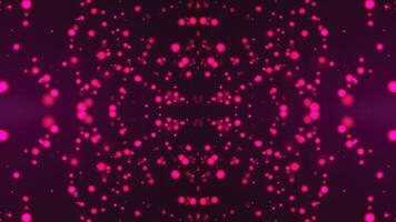 Kaleidoscope with violet flickering bright particles, modern computer generated background, 3D rendering photo
