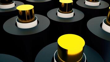 Many 3D shiny cylinders, abstract computer generated backdrop, 3D render photo