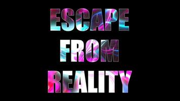 Letters of bright shiny Escape from reality text, 3d render background, computer generating for gaming photo