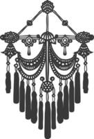 AI generated Silhouette Scandinavian Unique macrame black color only vector