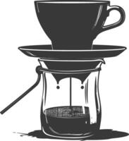 AI generated silhouette Vietnam drip coffee ready to drink black color only vector