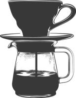 AI generated silhouette Vietnam drip coffee ready to drink black color only vector