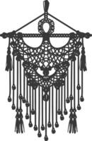 AI generated Silhouette Scandinavian Unique macrame black color only vector