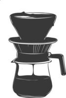 AI generated silhouette Vietnam drip coffee ready to drink black color only vector