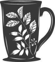 AI generated Silhouette Scandinavian Unique Mug black color only vector