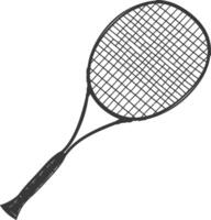 AI generated silhouette tennis outdoor racket black color only vector