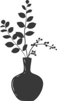 AI generated Silhouette Scandinavian Unique Vase black color only vector