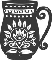 AI generated Silhouette Scandinavian Unique Mug black color only vector