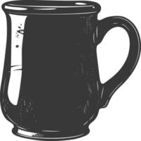 AI generated Silhouette Scandinavian Unique Mug black color only vector