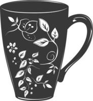 AI generated Silhouette Scandinavian Unique Mug black color only vector