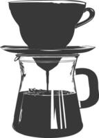 AI generated silhouette Vietnam drip coffee ready to drink black color only vector