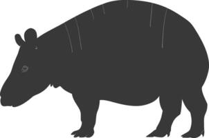 AI generated Silhouette tapir animal black color only vector