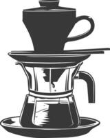 AI generated silhouette Vietnam drip coffee ready to drink black color only vector