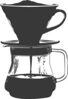 AI generated silhouette Vietnam drip coffee ready to drink black color only vector