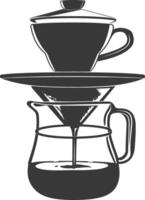 AI generated silhouette Vietnam drip coffee ready to drink black color only vector