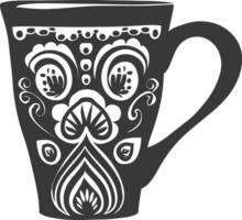 AI generated Silhouette Scandinavian Unique Mug black color only vector