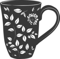 AI generated Silhouette Scandinavian Unique Mug black color only vector