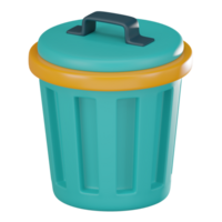 Eco-Friendly Disposal, 3D Render of Recycling Bin and Waste Management Symbol. 3D Render png