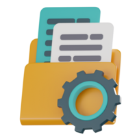 3D Icon of Edit Files Folder for Data Management. 3D Render png