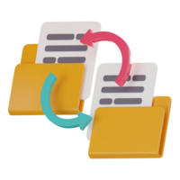 3D Icon of Document Sharing in Virtual Folders. 3D Render png